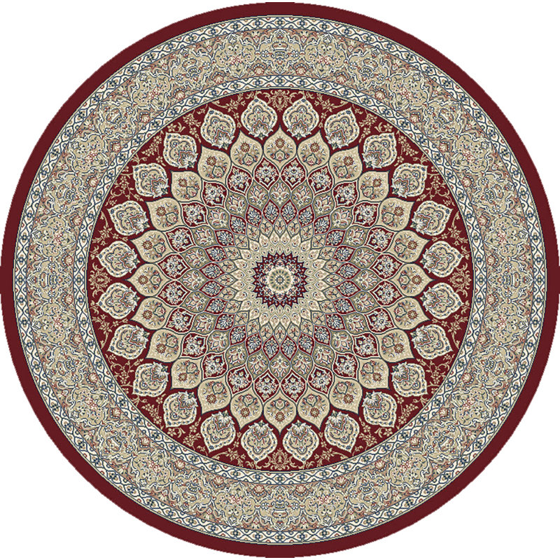 Tapis de zone rouge oriental Attell, Rond 5 pi 3 po