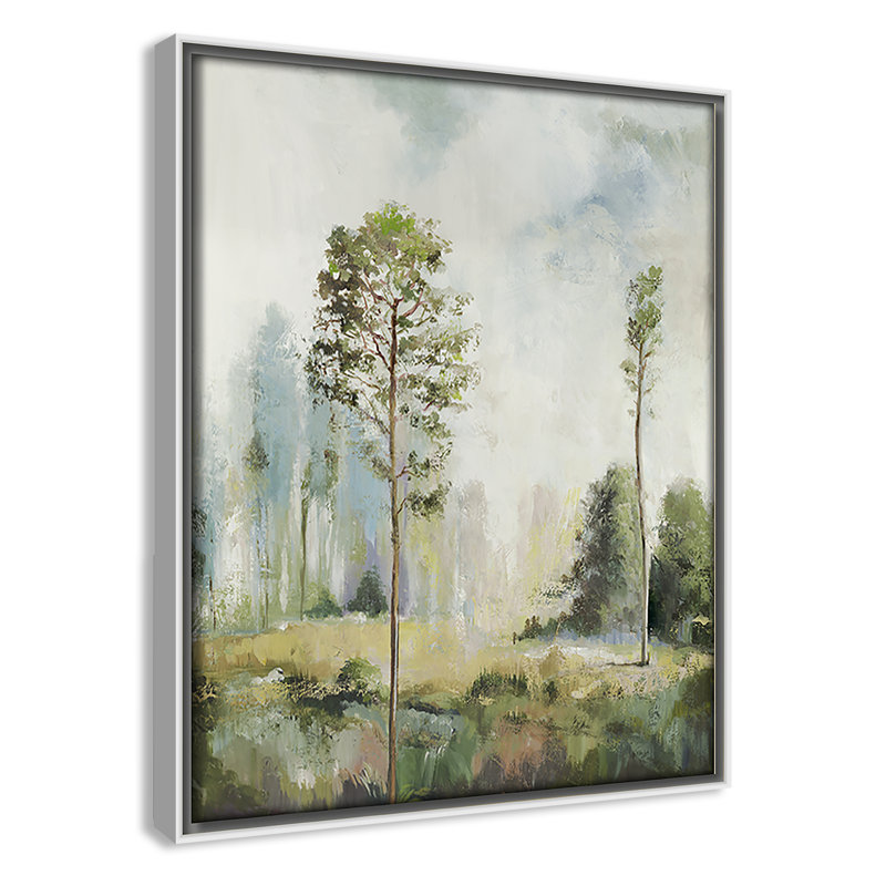 «Teton Tall Green Trees I» par Teton Pearce, reproduction sur toile flottante, H 11,5 po x l 9,5 po, Blanc