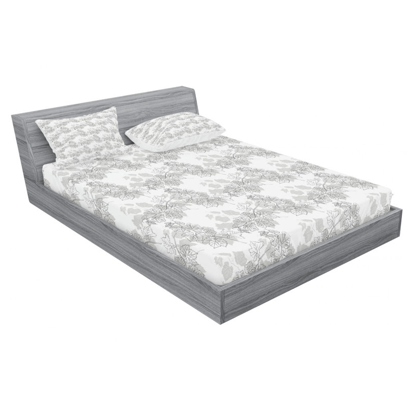 Ikeya Microfiber Floral Sheet Set, Queen Sheet Set with Fitted Sheet