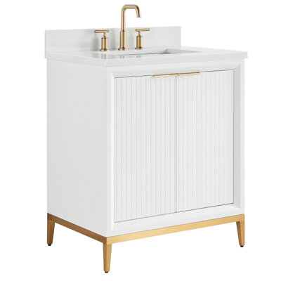 Traverse 30" Single Bathroom Vanity with Pure White Quartz Top