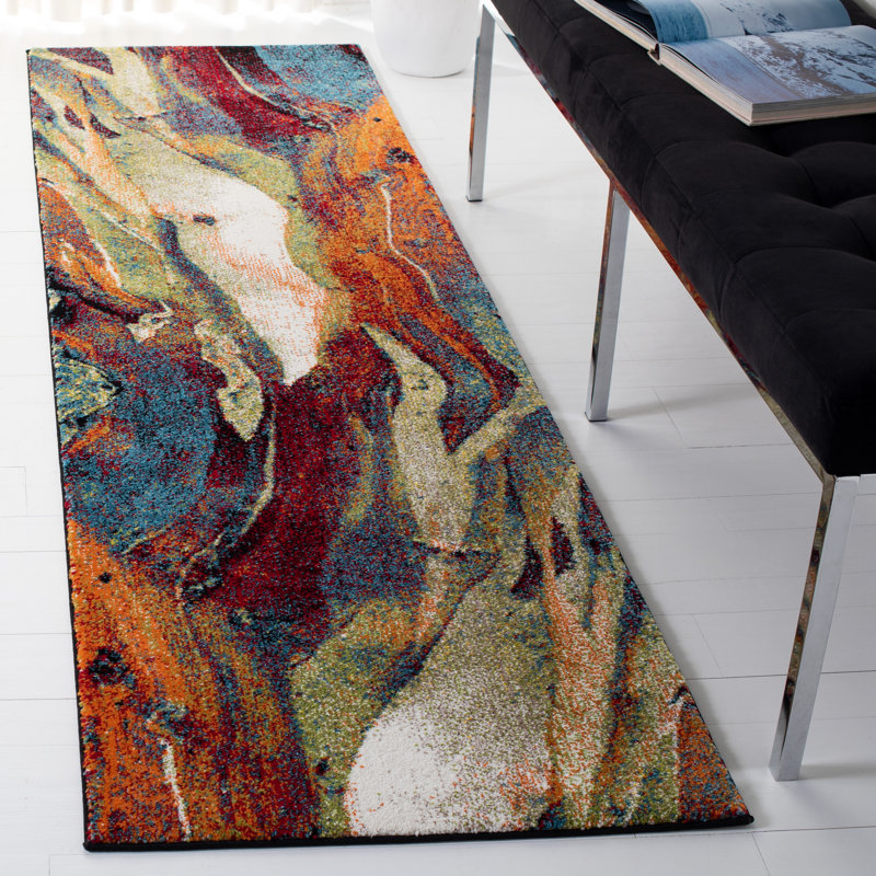 Dowlen Performance Abstract Rug, Tapis de couloir 2 pi 3 po x 6 pi