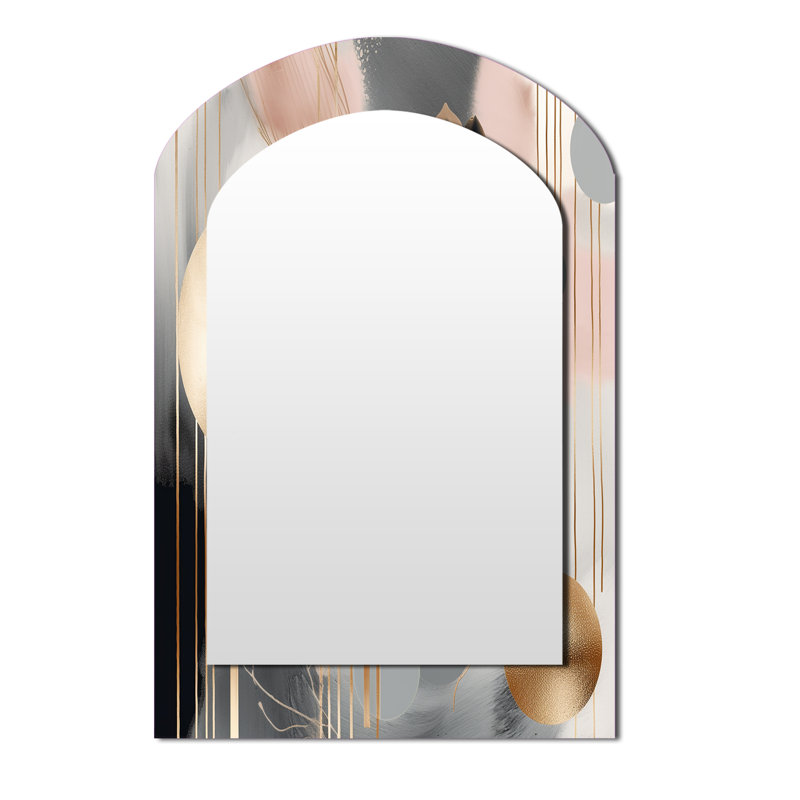 Miroir mural arqué rose, 43 po x 33 po