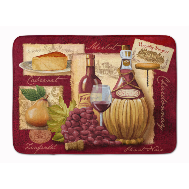 Tapis pour salle de bain à mousse à mémoire de vin et de fromage Blaisdell