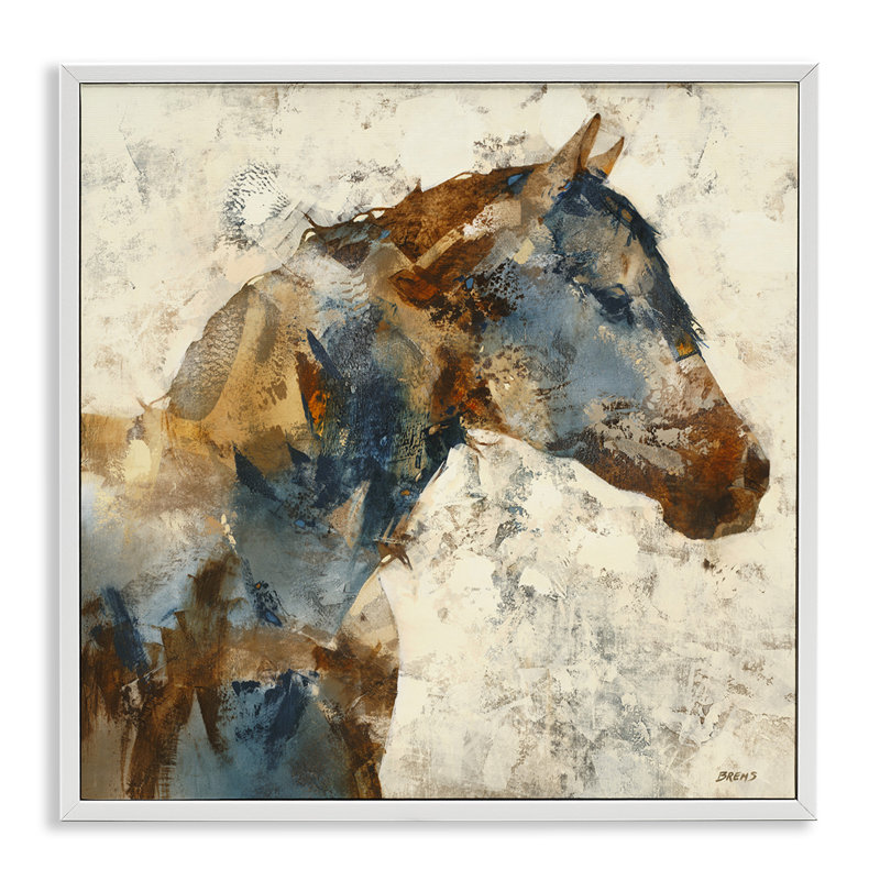 «Earthy Abstract Layered Horse», estampe numérique encadrée par Scott Brems, H 24 po x l 24 po x P 1,5 po