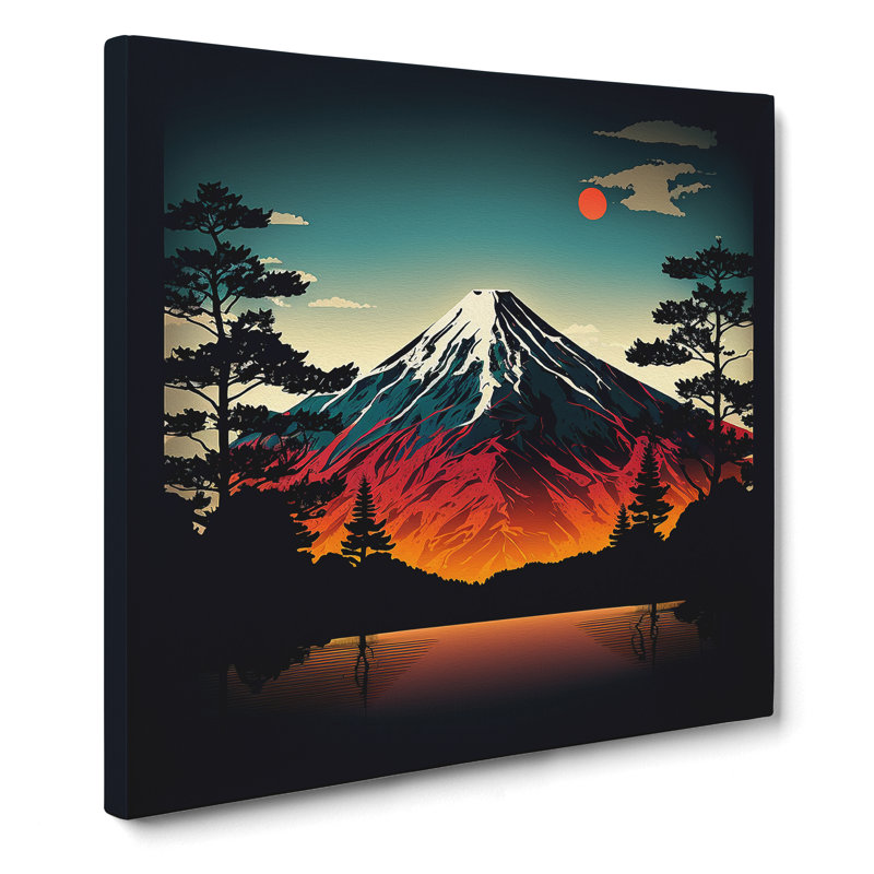 Mount Fuji Digital Art - Wrapped Canvas, 50cm H x 50cm W x 3cm D