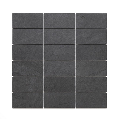 Carreaux de sol et muraux en mosaïque de porcelaine mat Slate Réserve 2 po x 4 po