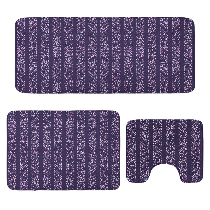  Ensemble de 3 tapis de salle de bain Asbtract