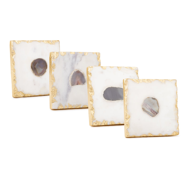 Marble Square 4 Piece Coaster Set