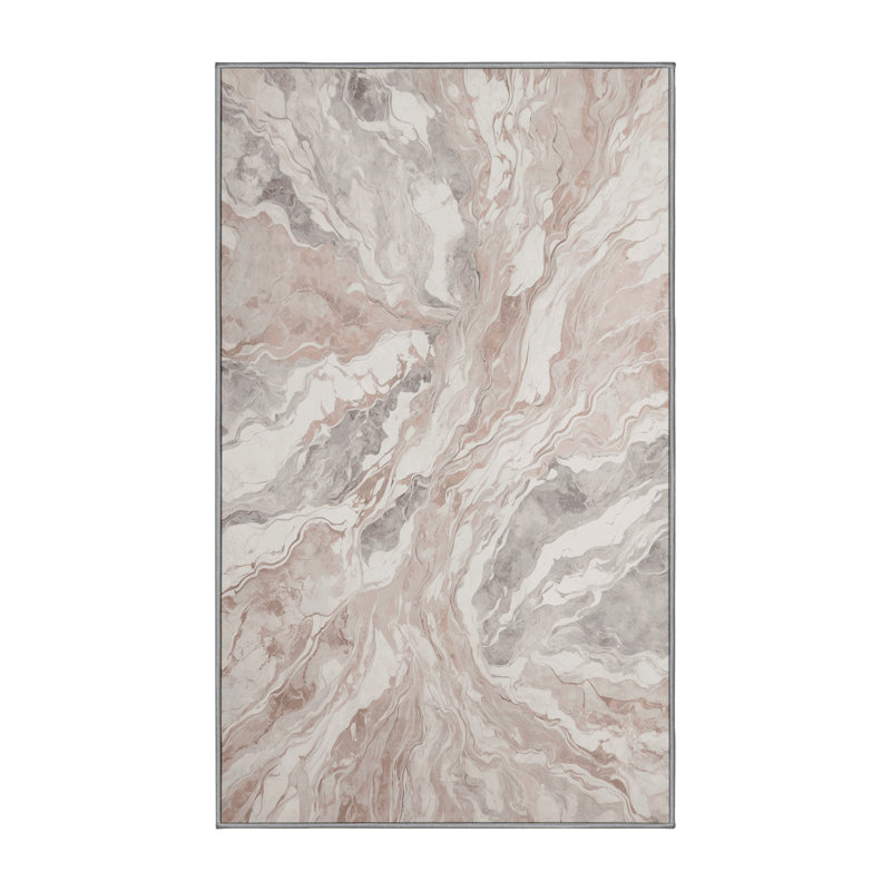 Machine Washable Gray Area Rug, Rectangle 8' x 12'
