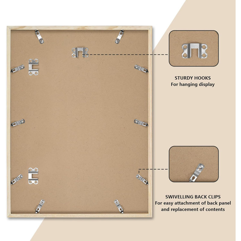 Beatric Picture Frame with Mat, Natural Brown, 62cm H x 42cm W