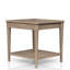 Table de bout avec rangement à finition sable avec tiroir, transitionnel décontracté, bois massif +, H 23,96 po, l 26 po, P 24