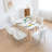 Modern Dining Chairs, Velvet Upholstered Dining Room Chairs with Gold Legs,Tufted Accent Chair Set of 4 for Reception Room Living Room Study Room(Beige)-400468443