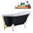 63" Streamline Clawfoot Soaking Acrylic Bathtub With Drain, Clawfeet, and Bamboo Tray-76674076-76674075