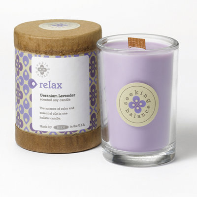 Relax Geranium Lavender Scented Jar Candle