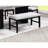 1Pc Upholstered Bench Soft Neutral Tone Legs Wooden Dining Room Furniture