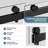 44-48 " W X 76 " H Double Sliding Frameless Shower Door 1/4" Tempered Glass With Explosion-proof Film , Stainless Steel Hardware, Matte Black-122760100