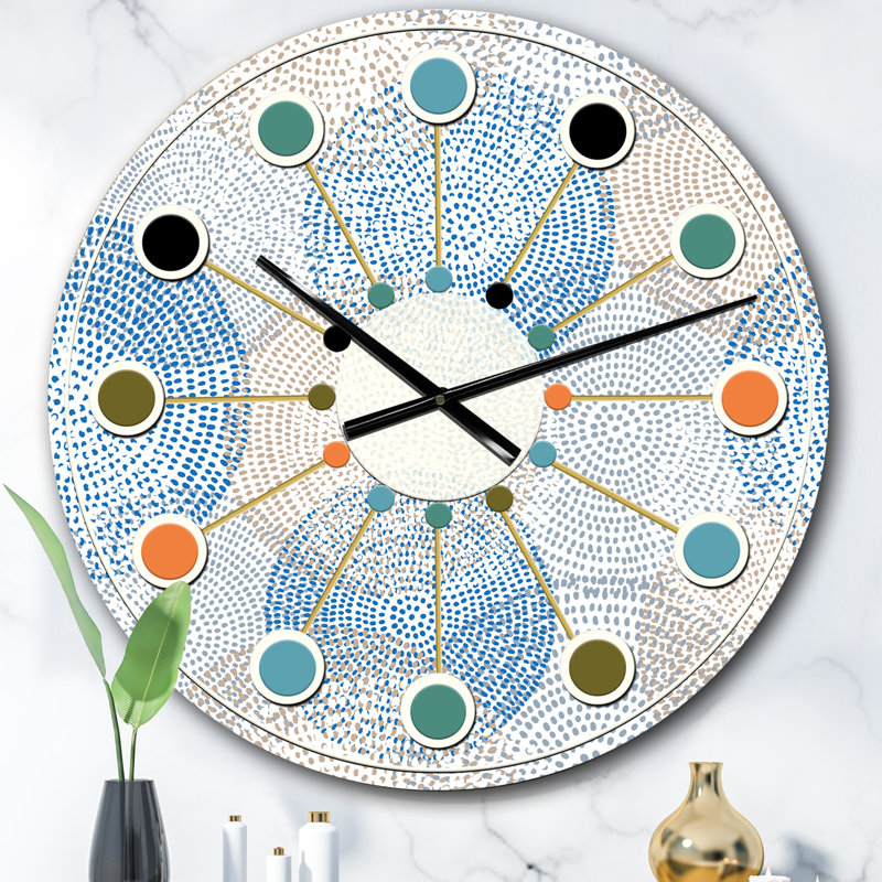 Abstract Abstract Design I - horloge murale moderne Mid-Century, Surdimensionné