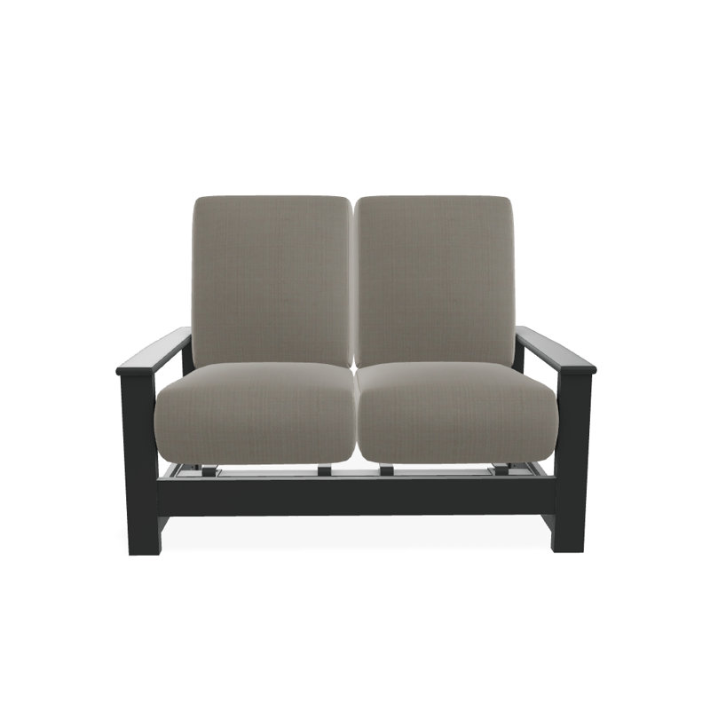 Leeward 56.5'' Wide Loveseat with Cushions, Graphite, Canvas Air Blue Sunbrella® Canvas
