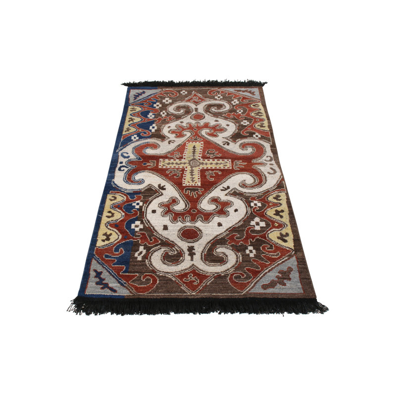 Rug & Kilim’S Caucasian Rug In Red Medallion Pattern, Square 4' 