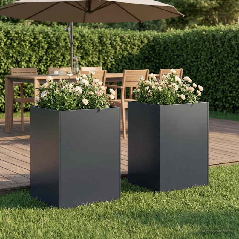 Raised Garden Bed, 75cm H x 50cm W x 50cm D, Anthracite, 2