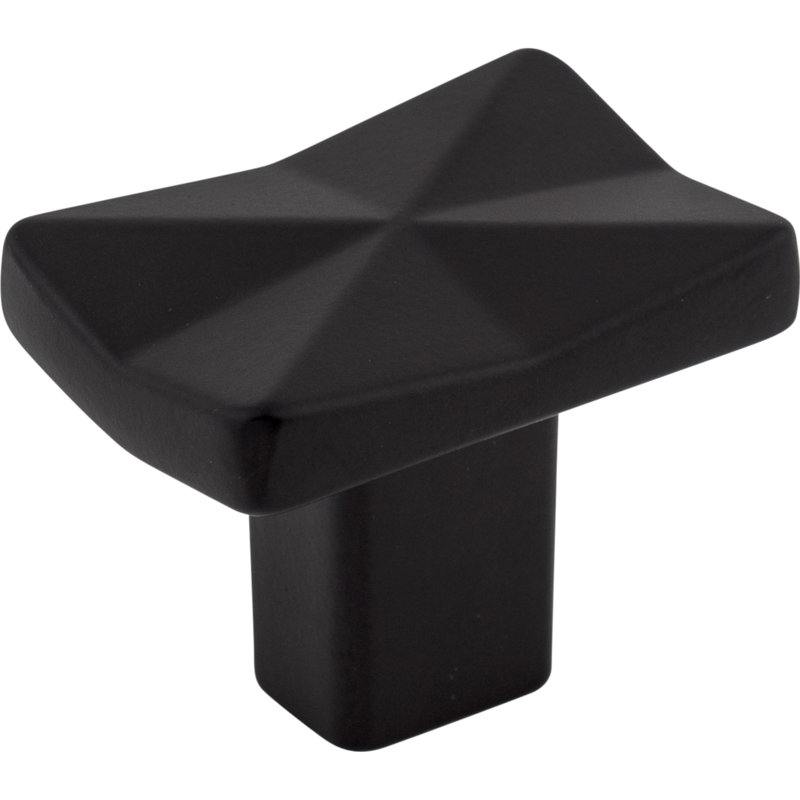 Quilted 1 1/4" Length Rectangle Knob, Black