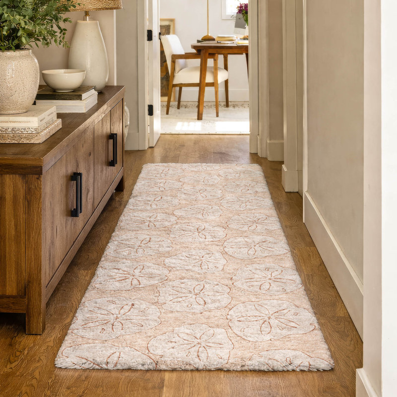 Premium Machine Washable Dream Shag ADS189 Sand Dollar Rug, 2'3" x 7'6" Runner, Nectarine