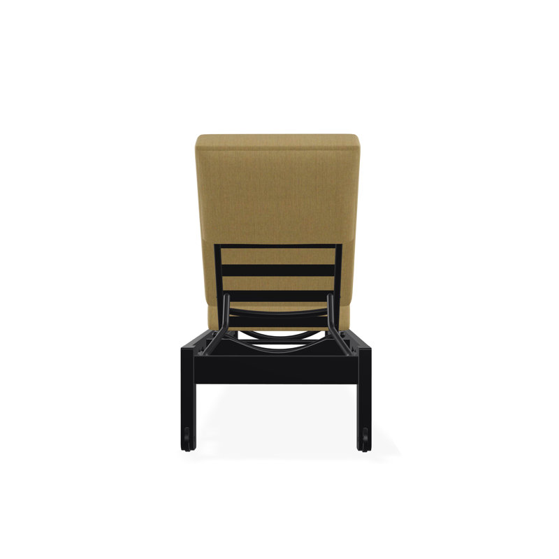 Chaise longue sans accoudoirs en polyester à 3 positions Leeward, Noir, Toile Sunbrella® beige chiné