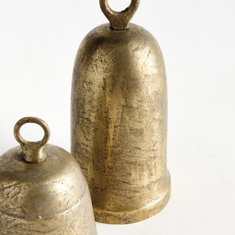 Ahren GRANDE BELLS, ensemble de 2, 9.75" H x 4.75" W x 4.75" D, Laiton, 2