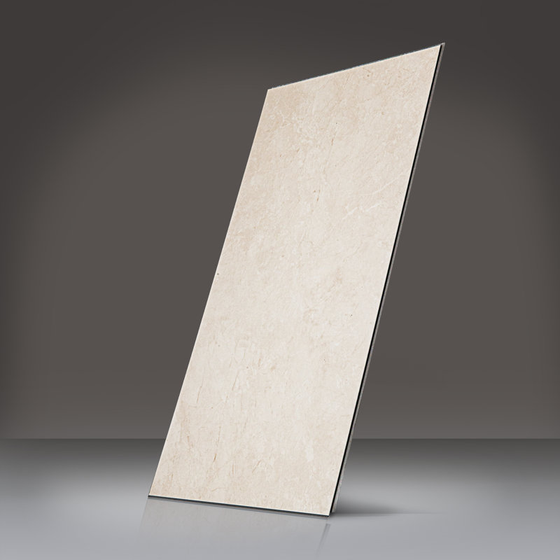24" L x 12" H Tounge & Groove Grout-Free Shower Wall Tiles, Marble Beige