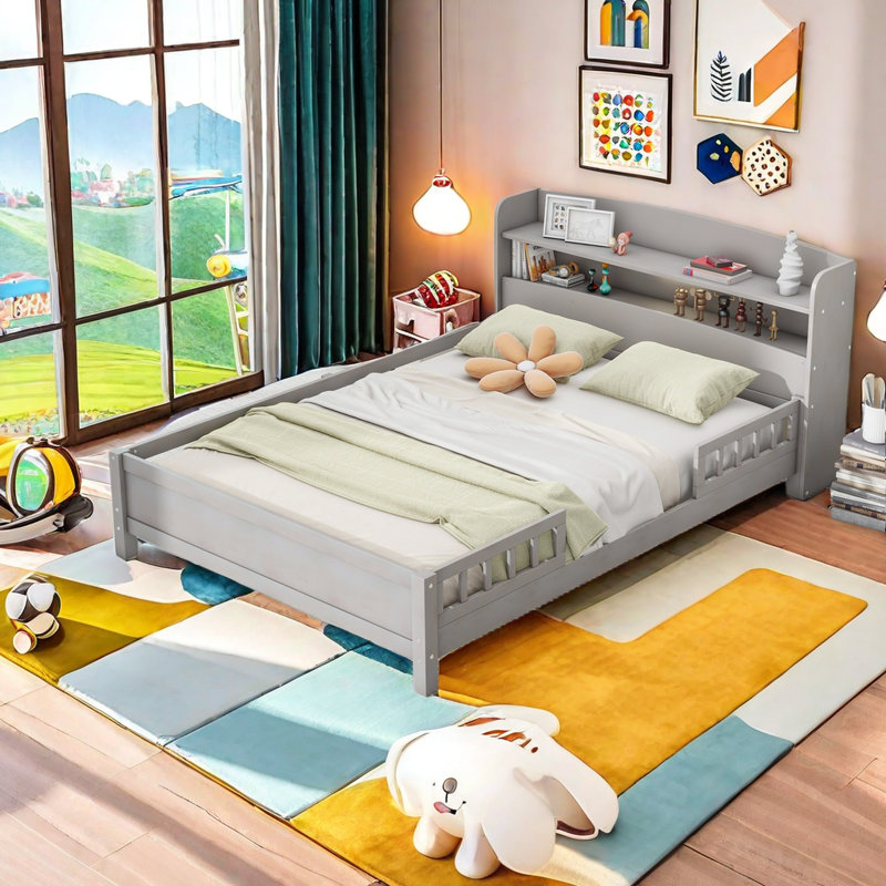 Branchesi Bookcase Storage Bed, Antique Gray, Full