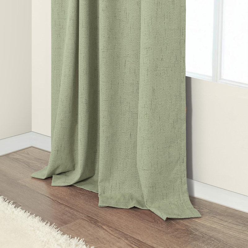 Rideaux occultants 100 % vert sauge, 2 panneaux de 213 cm de long, lin, style bohème neutre, pour chambre ou salon.