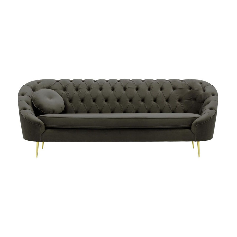 Avianah 3 Seater Velvet Sofa, Grey