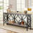 70.9” Extra Long Industrial Console Table, Narrow Sofa Table Behind Couch With Open Storage Shelves, Rustic Entryway Table For Hallway, Foyer, Or Living Room, Metal Frame-1103700352