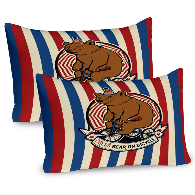 Ensemble de 2 taies décoratives à motif d'ours avec boussole 36 po x 20 po Ambyonne