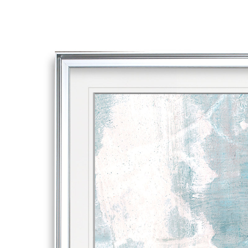 " Miss The Sea IV ", 16" H x 16" W x 1.5" D, Silver Framed
