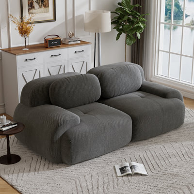 Compression Sofa, Loveseat, Corduroy Fabric Sofa, For  living rooms bedrooms Audiovisual Room