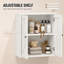 Armoire de salle de bain murale blanche de style campagnard, armoire à pharmacie de style grange avec étagères réglables, armoire de rangement murale en panneaux de fibres de moyenne densité
