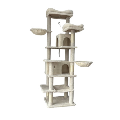 Tall 6 - Level Cat Tree With Washable Removable Cushions, Scratching Posts, Private Sleeping And Comfortable Lounging Hammocks, 20.21 In Depth, 18.16 Width For Multiple Feline