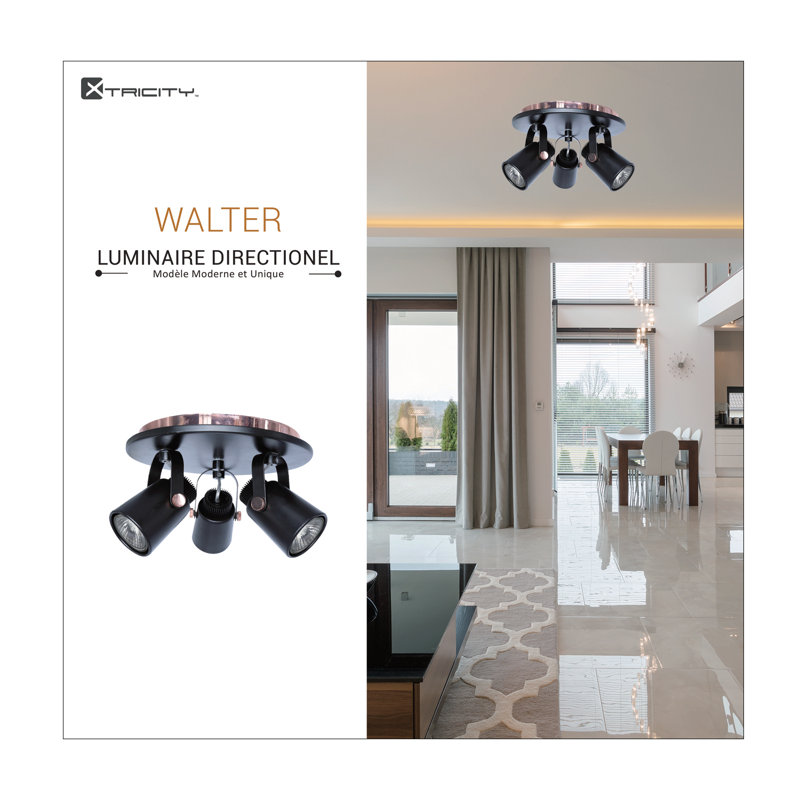 Luminaire directionnel et à 3 lumières Walter