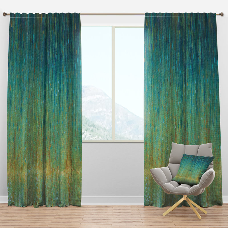 Rideau de pluie vert - Rideau simple avec passe-tringle, l 52 po x L 120 po