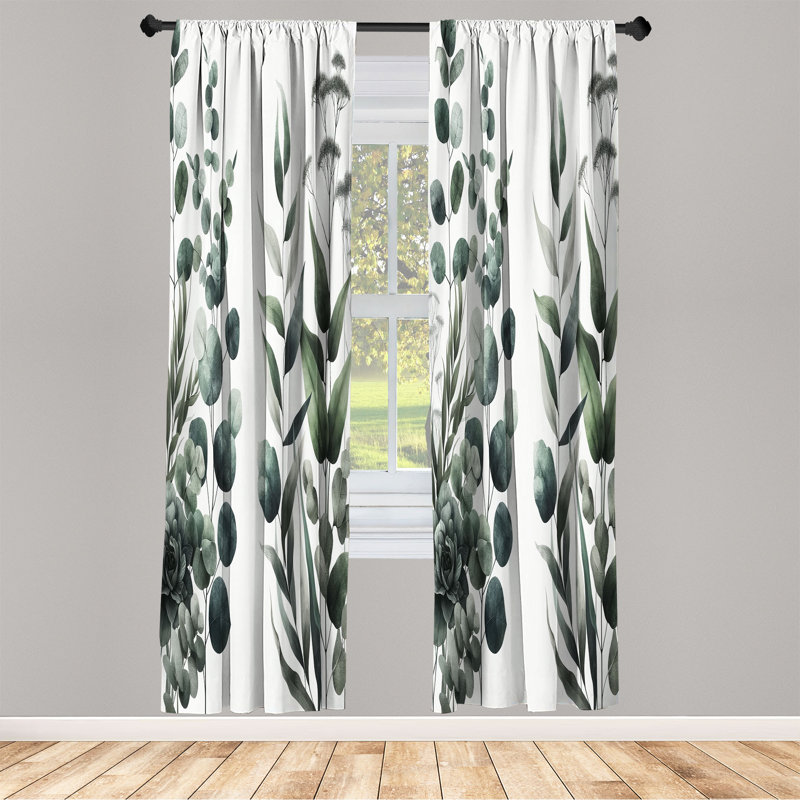 Ensemble de 2 rideaux vert foncé Ambesonne, L 56 po x L 95 po