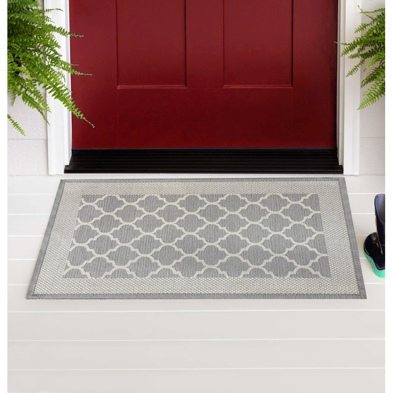 Tapis de porte polyvalent en caoutchouc robuste antidérapant toutes saisons, Gris