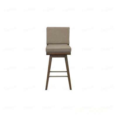 Latte Leather Swivel Bar Stool (Set of 2)