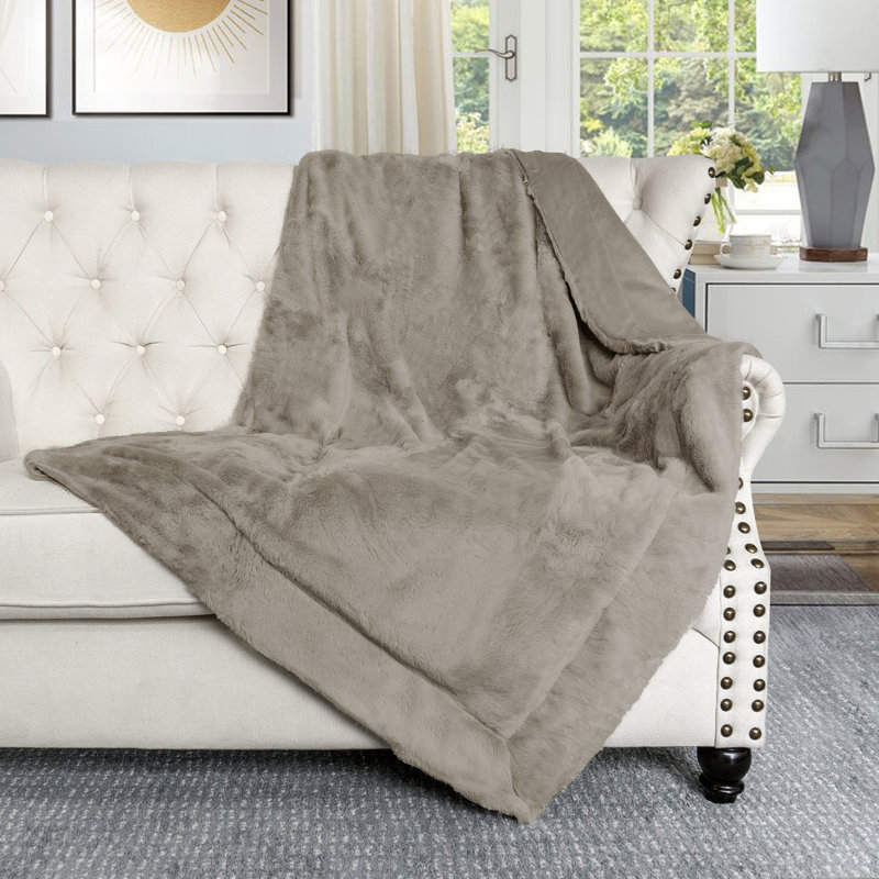 Knitted Throw Blanket, Brown