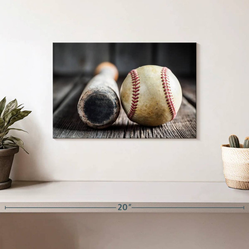 Sireci Bat And Baseball, 8" H x 12" W