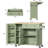 Kitchen Island with Drop Leaf, Island Table on Wheels, Modern Sideboard Buffet with Doors and Storage Pantry Door-593063867