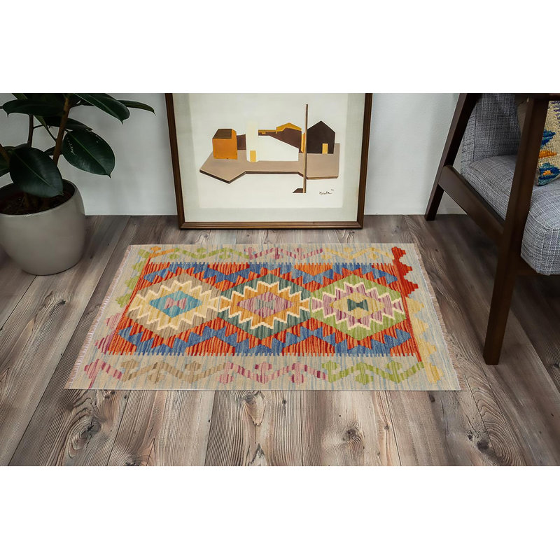 One-of-a-Kind Foreston Hand-Knotted New Age 2'2" X 3'3" Wool Area Rug in Muilticolor