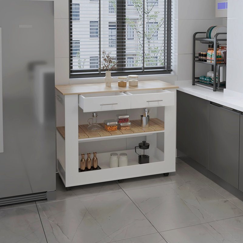 2-Drawer 2-Shelf Kitchen Island