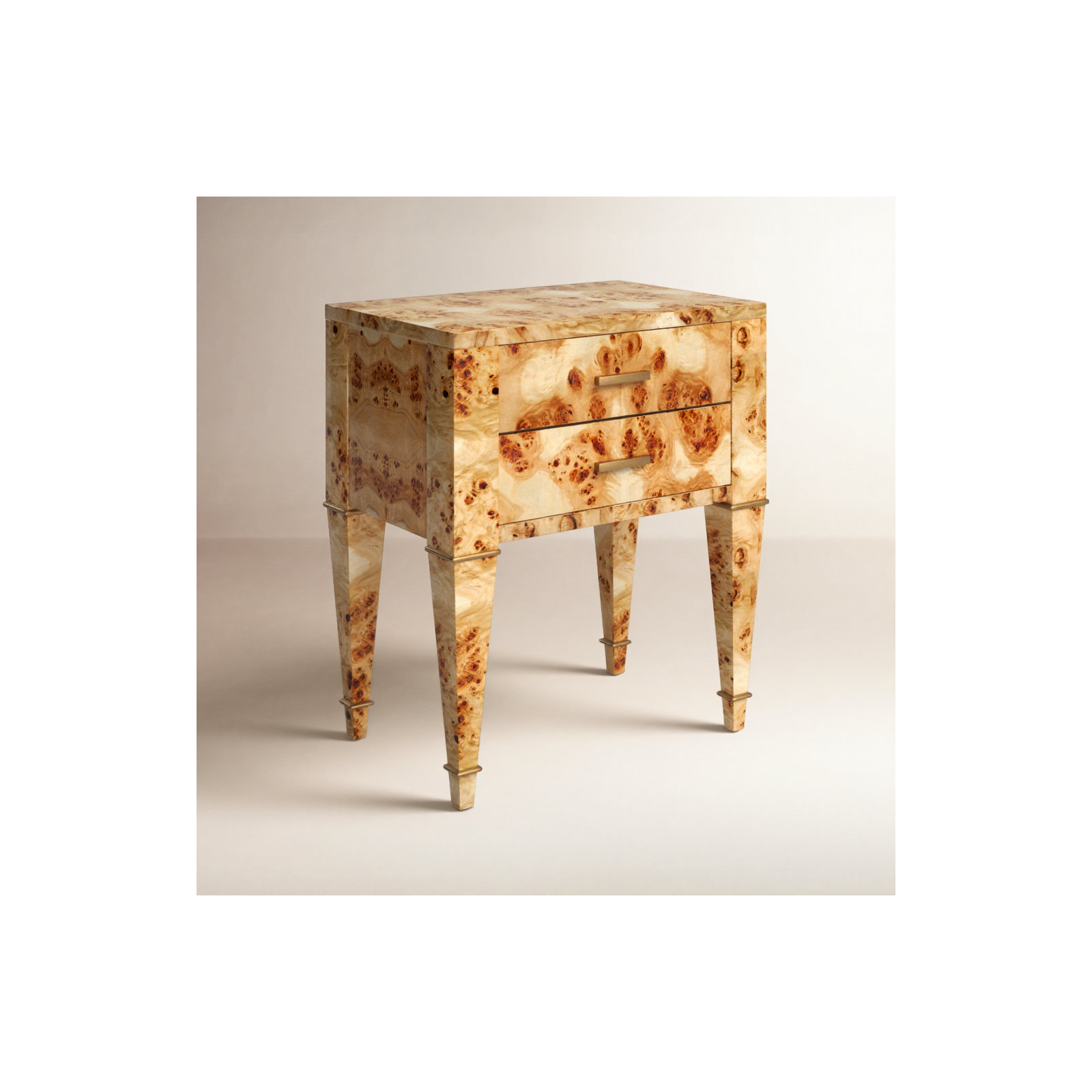 Mazekine 2 - Drawer Nightstand, Natural Burl