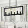 6 - Light Open Frame Kitchen Island Black Rectangular Chandelier